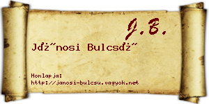 Jánosi Bulcsú névjegykártya